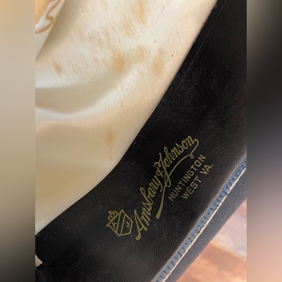 Vtg Black Felt Dobbs Fedora Sz 7 1/8 VFG - Picture 5 of 6